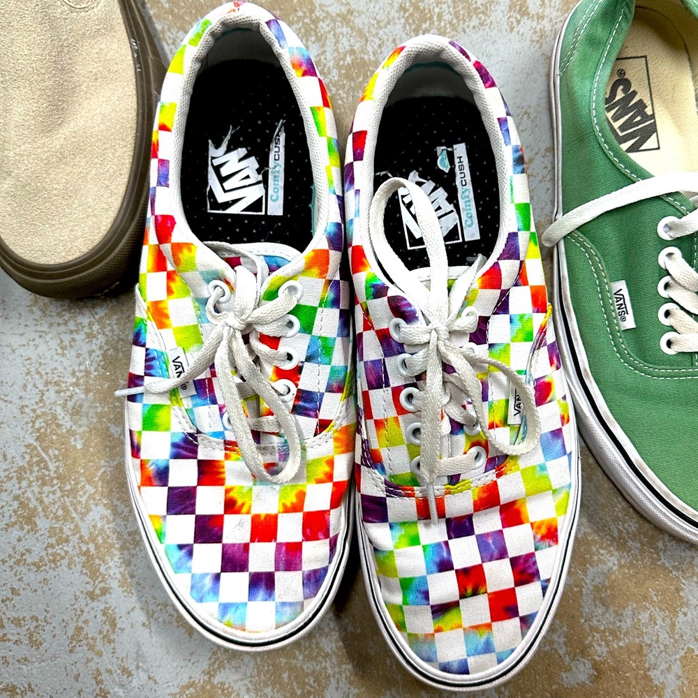 Vans Checkered💛🧡🩵